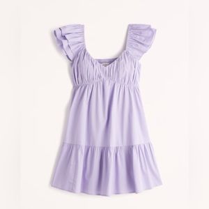 Abercrombie Ruched Flutter Sleeve Mini Dress
